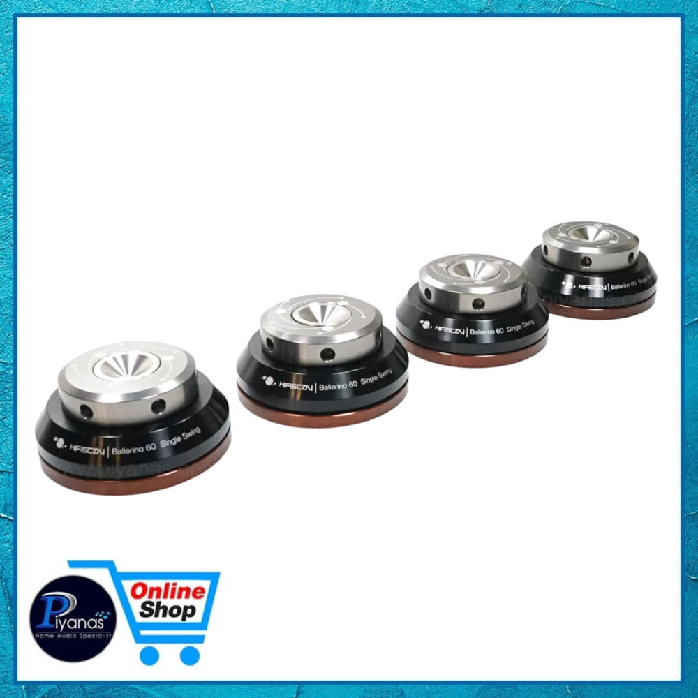 ฐานรองเครื่อง HIFISTAY : BALLERINO 60 SINGLE SWING (60 MM) SET OF 4 (BLACK/SILVER)